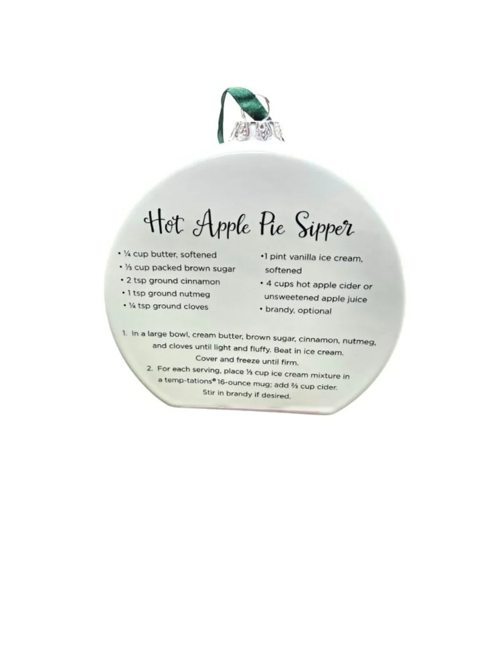 Temp-tations by Tara Hot Apple Pie Sipper Recipe Ceramic Ornament